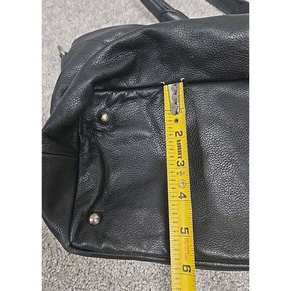 Longchamp Pebbled Genuine Leather Tote Shoulder Handbag Black - Picture 15 of 16